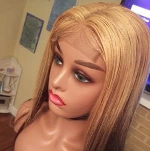 🛑 SOLD 🛑 Strawberry Blonde & Brown Human Hair Lace Closure Wig